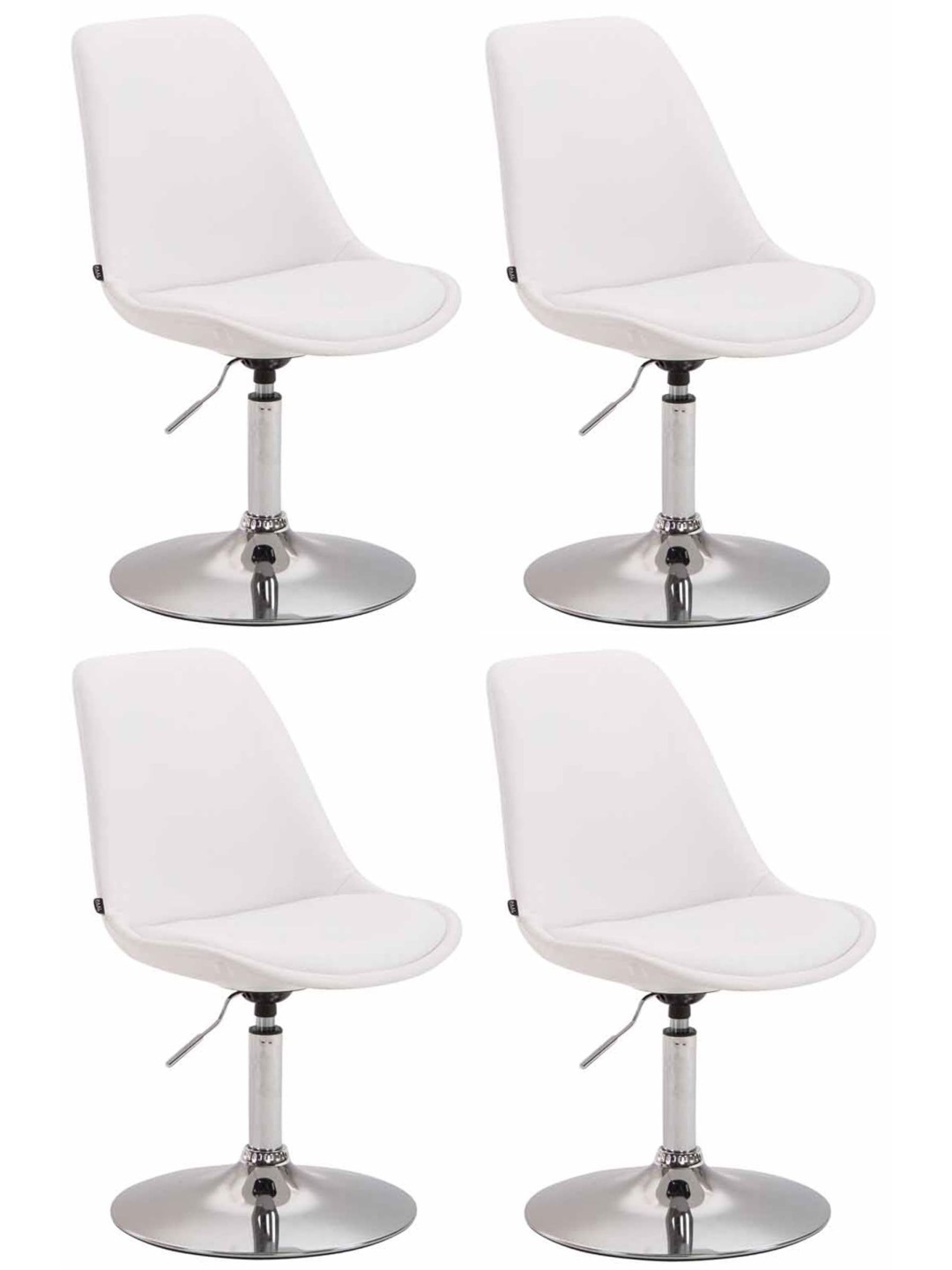 Set van 4 eetkamerstoelen Maverick C kunstleer, wit