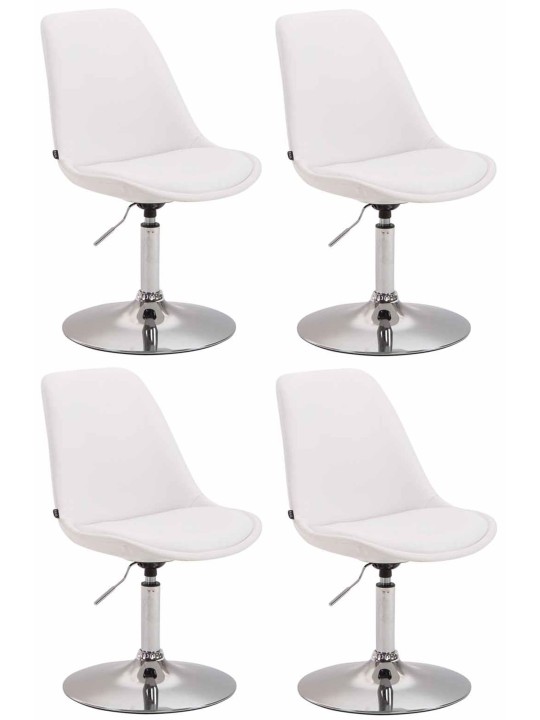 Set van 4 eetkamerstoelen Maverick C kunstleer, wit