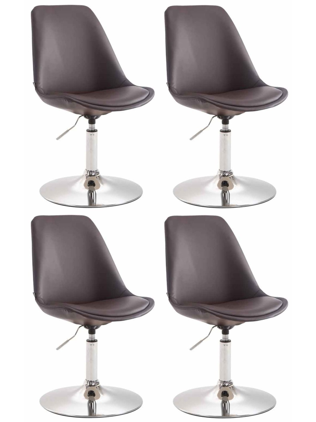 Set van 4 eetkamerstoelen Maverick C kunstleer, bruin
