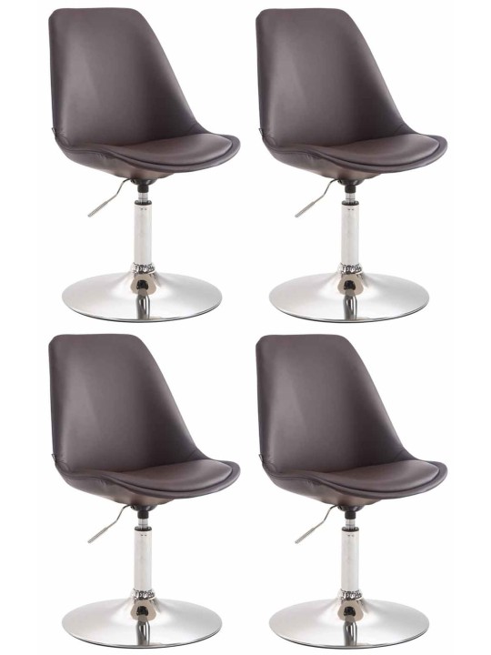 Set van 4 eetkamerstoelen Maverick C kunstleer, bruin