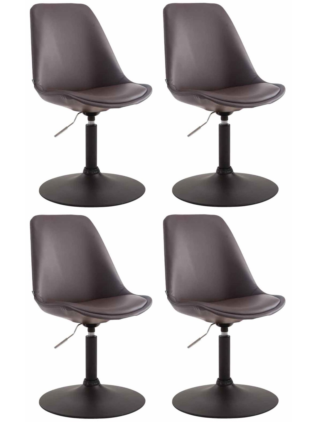 Set van 4 eetkamerstoelen Maverick B kunstleer, bruin