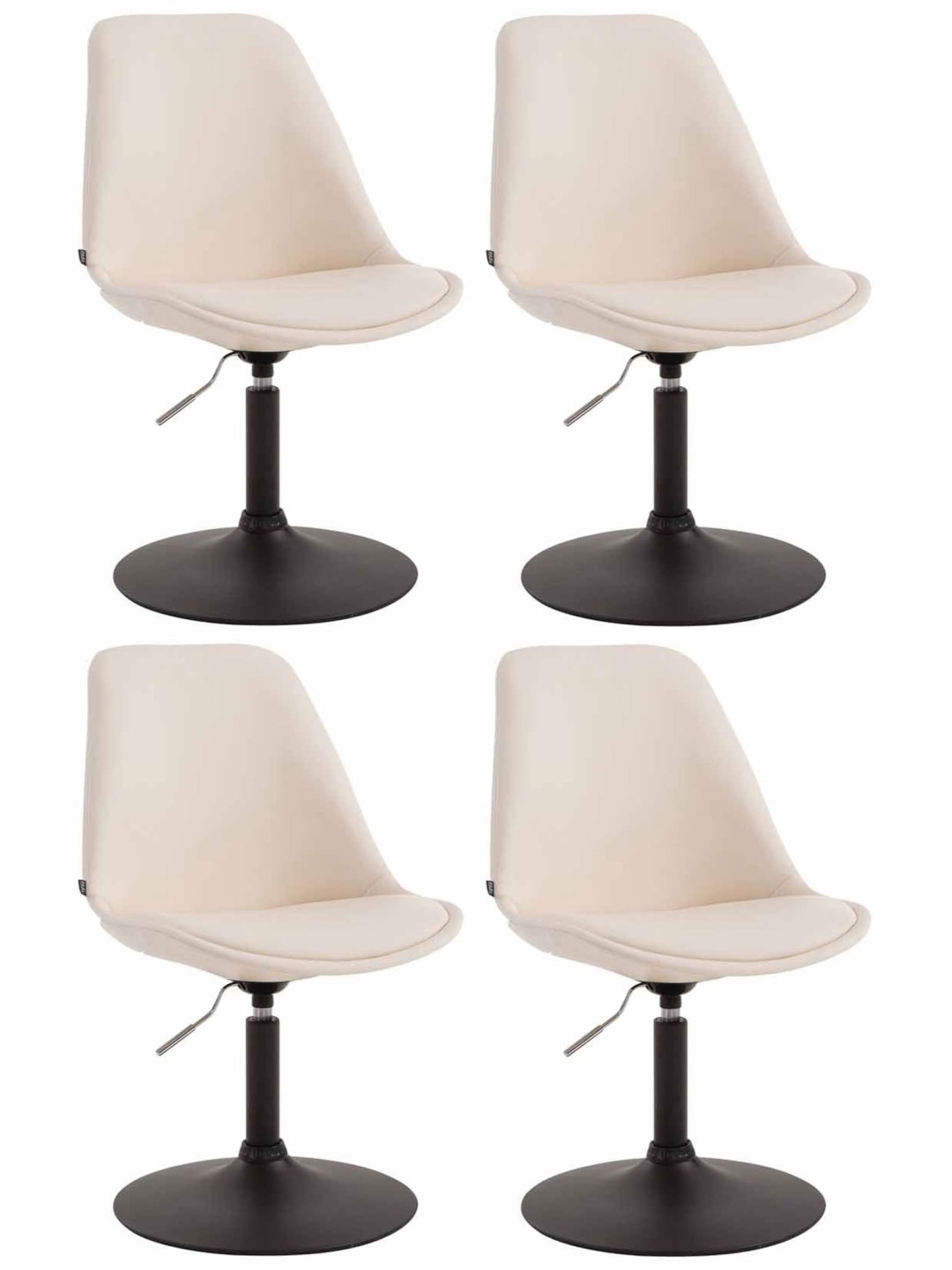 Set van 4 eetkamerstoelen Maverick B kunstleer, crème
