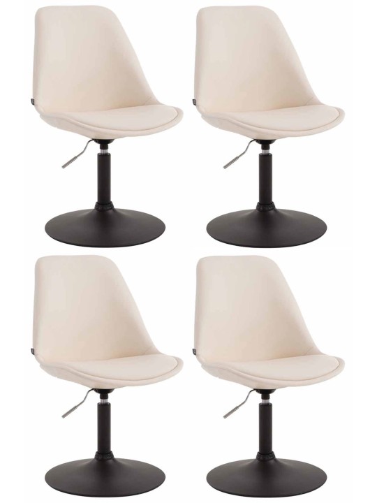 Set van 4 eetkamerstoelen Maverick B kunstleer, crème