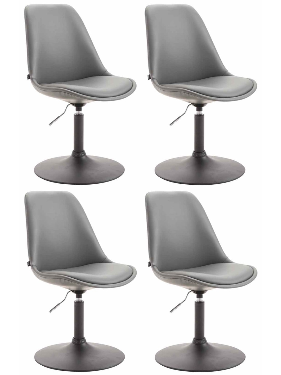 Set van 4 eetkamerstoelen Maverick B kunstleer, grijs