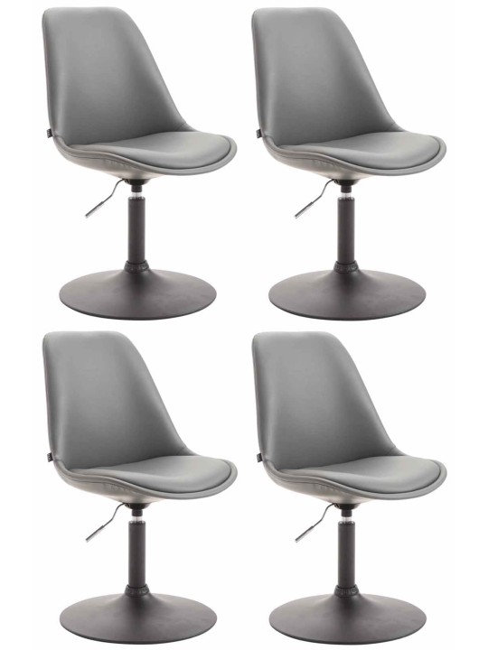 Set van 4 eetkamerstoelen Maverick B kunstleer, grijs