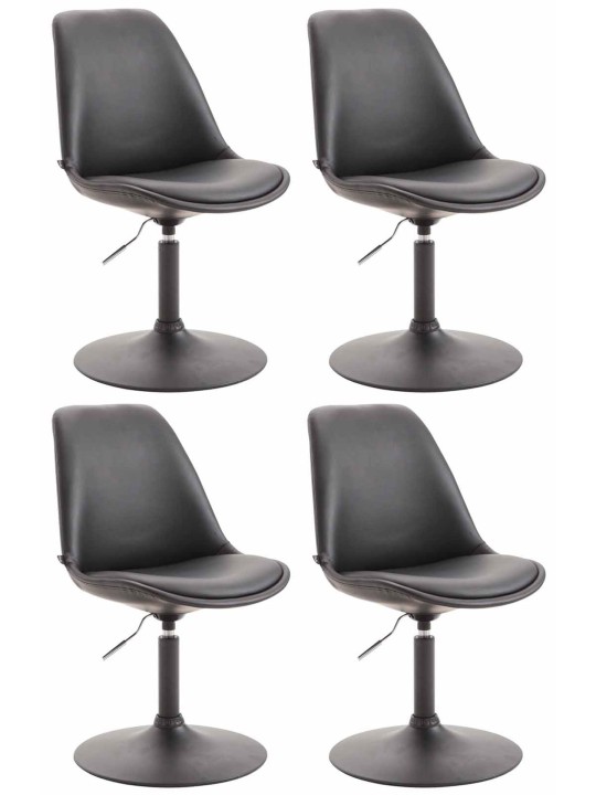 Set van 4 eetkamerstoelen Maverick B kunstleer, zwart