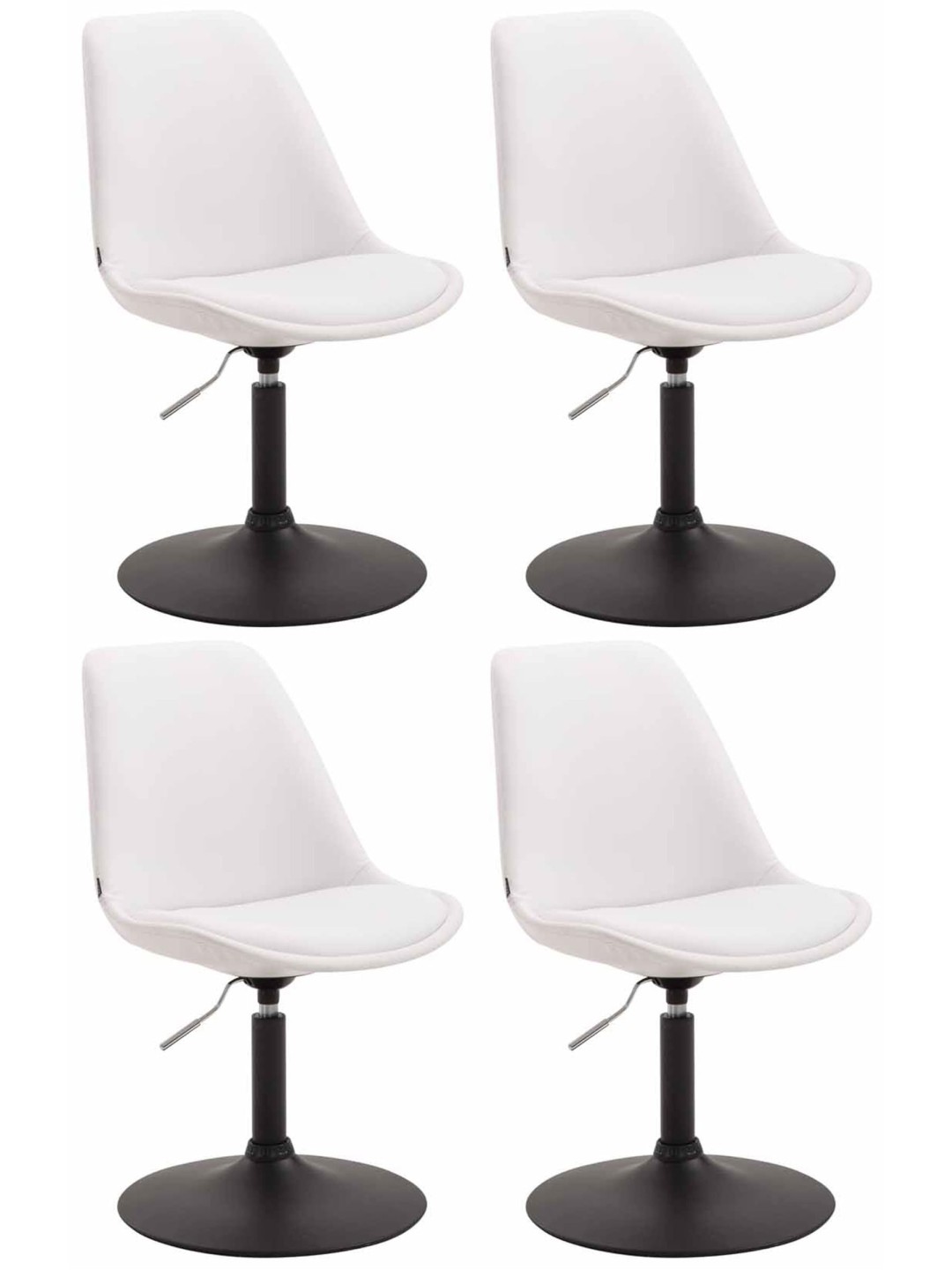 Set van 4 eetkamerstoelen Maverick B kunstleer, wit