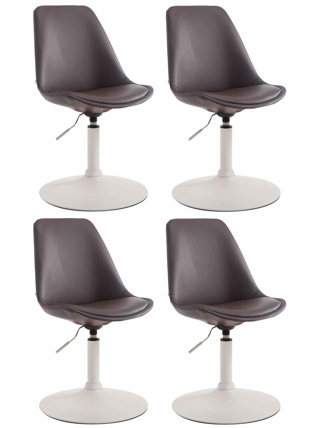 Set van 4 eetkamerstoelen Maverick W kunstleer, bruin