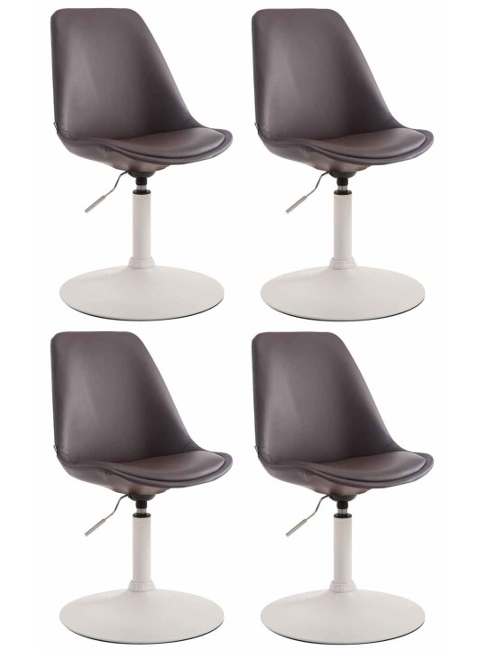 Set van 4 eetkamerstoelen Maverick W kunstleer, bruin