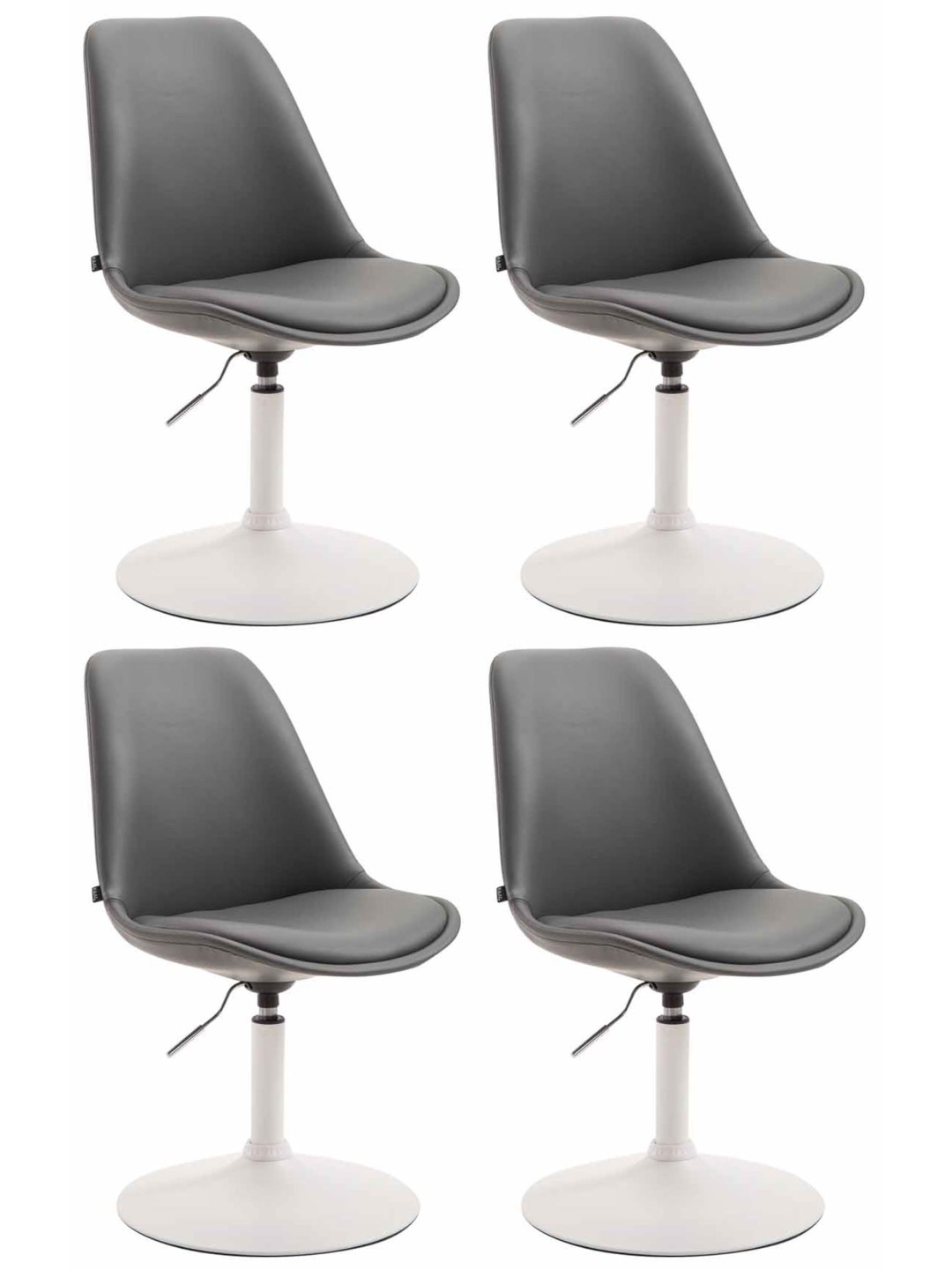 Set van 4 eetkamerstoelen Maverick W kunstleer, grijs