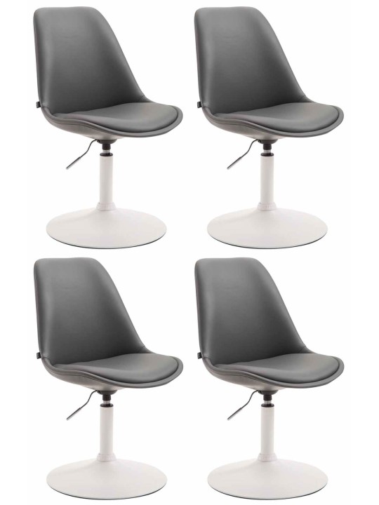 Set van 4 eetkamerstoelen Maverick W kunstleer, grijs