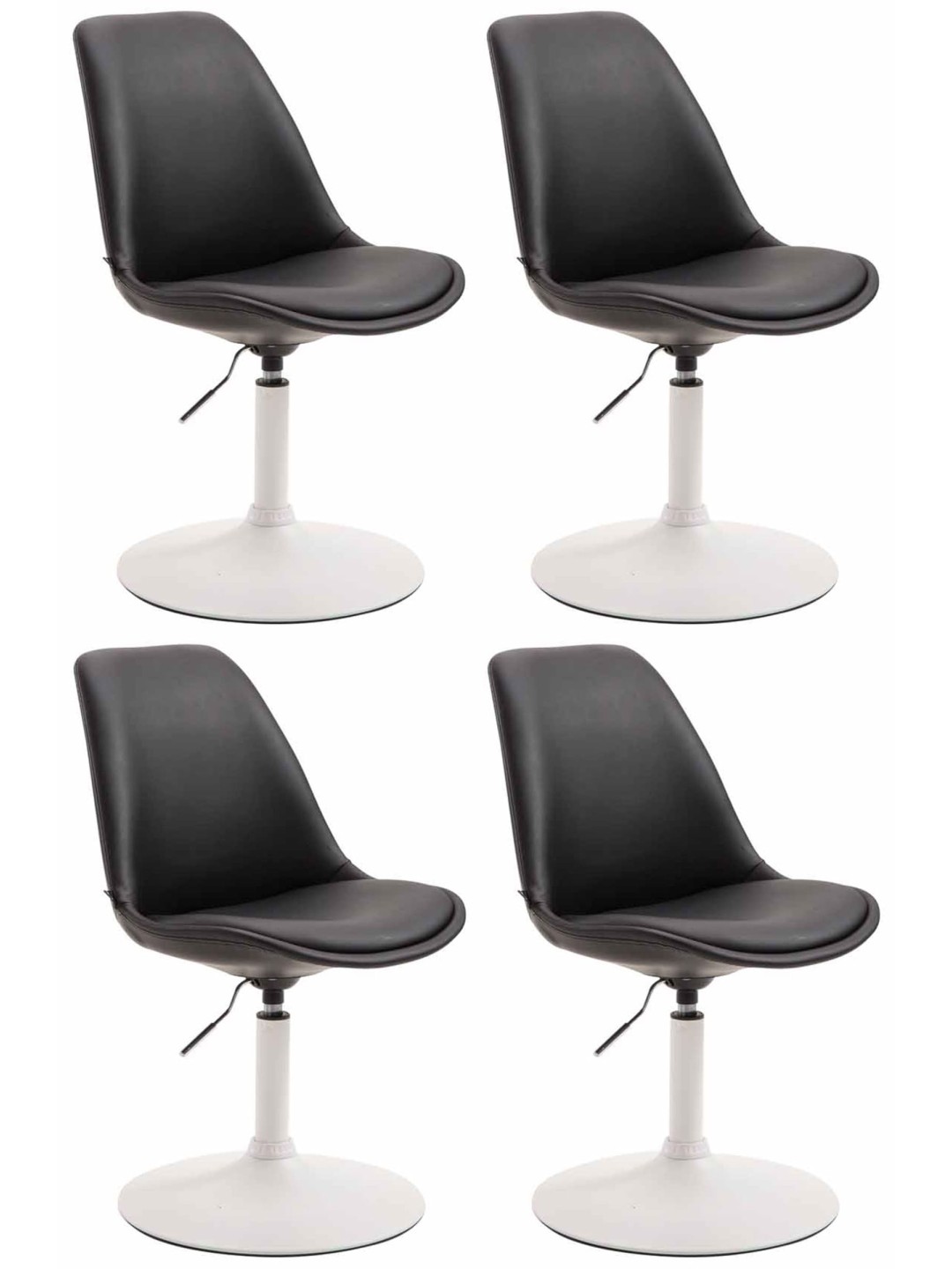 Set van 4 eetkamerstoelen Maverick W kunstleer, zwart