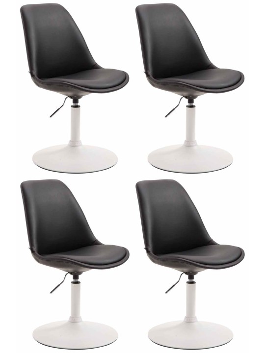 Set van 4 eetkamerstoelen Maverick W kunstleer, zwart