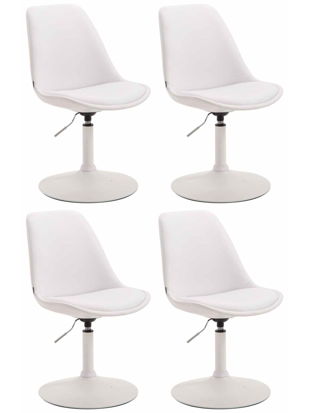 Set van 4 eetkamerstoelen Maverick W kunstleer, wit