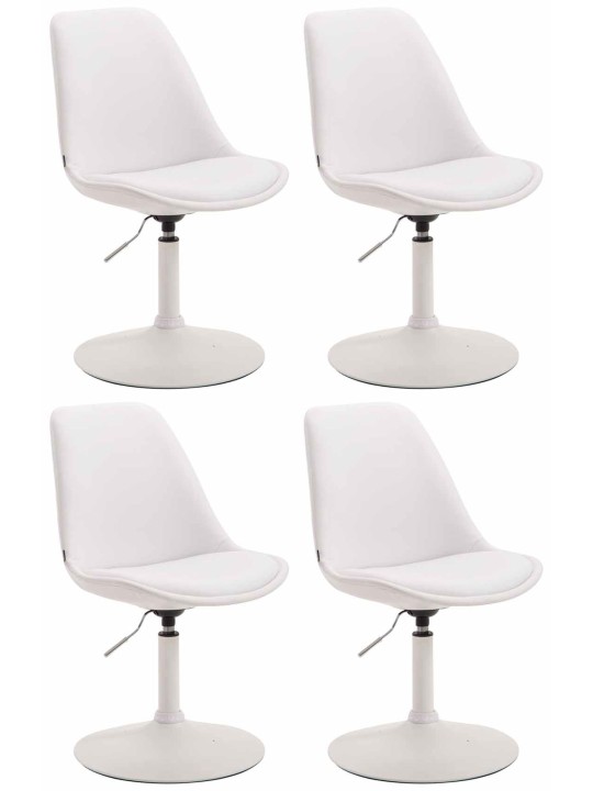 Set van 4 eetkamerstoelen Maverick W kunstleer, wit