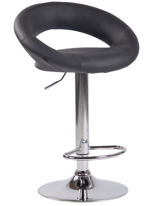 Set van 2 barkrukken Olinda kunstleer chroom, grijs