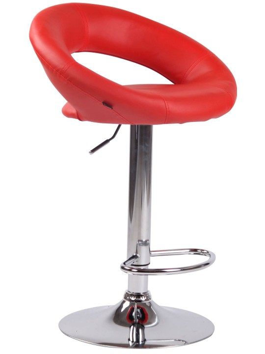 Set van 2 barkrukken Olinda kunstleer chroom, rood