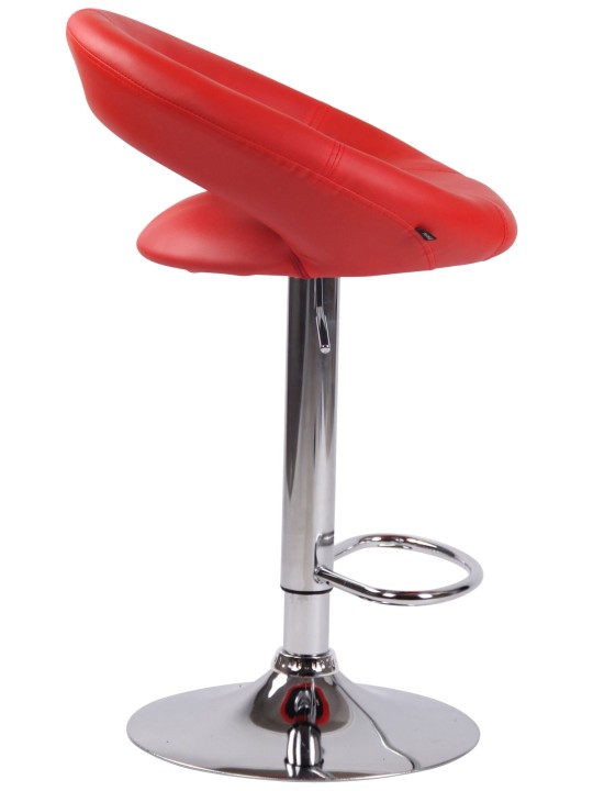 Set van 2 barkrukken Olinda kunstleer chroom, rood