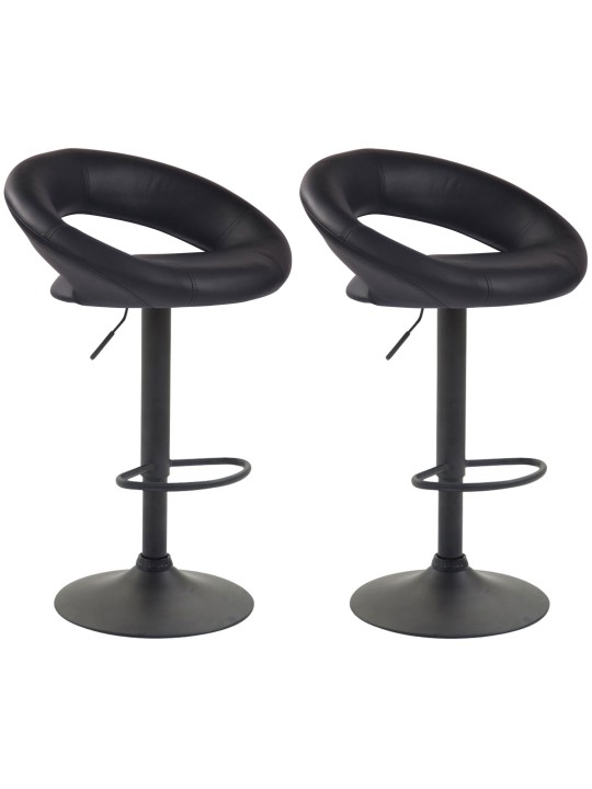 Set van 2 barkrukken Olinda kunstleer, zwart