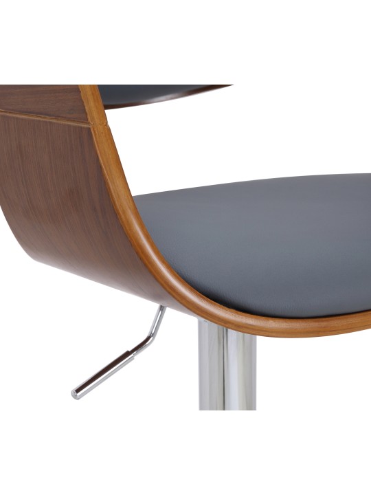 Set van 2 barkrukken Kingston C kunstleer, walnoot/grijs