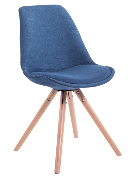Set van 4 stoelen Toulouse stof Natura rond, blauw