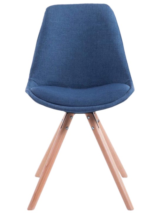 Set van 4 stoelen Toulouse stof Natura rond, blauw