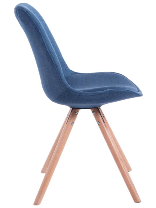 Set van 4 stoelen Toulouse stof Natura rond, blauw