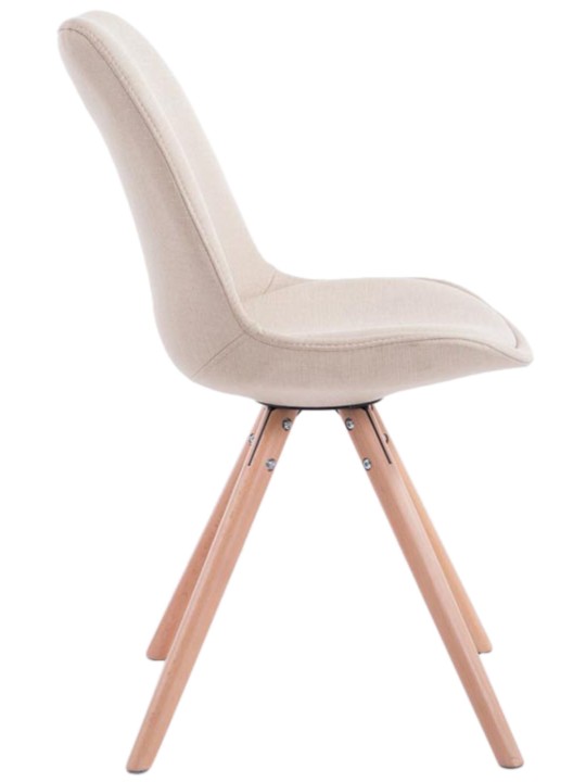 Set van 4 stoelen Toulouse stof Natura rond, crème