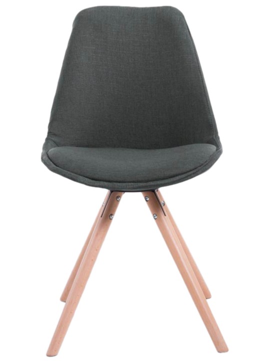 Set van 4 stoelen Toulouse stof Natura rond, donkergrijs