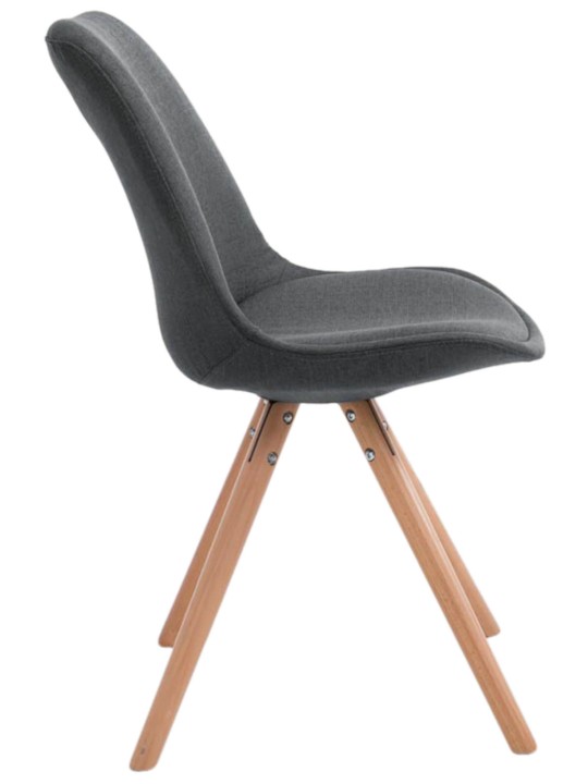 Set van 4 stoelen Toulouse stof Natura rond, donkergrijs