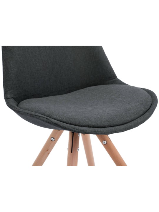 Set van 4 stoelen Toulouse stof Natura rond, donkergrijs