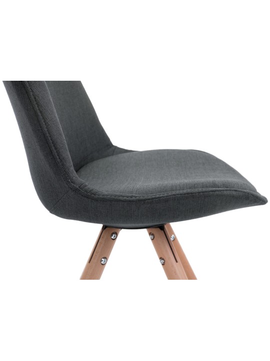 Set van 4 stoelen Toulouse stof Natura rond, donkergrijs