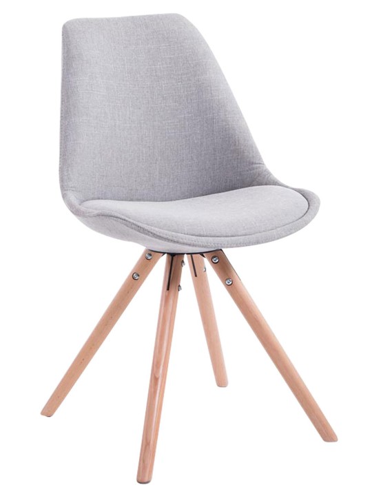 Set van 4 stoelen Toulouse stof Natura rond, grijs