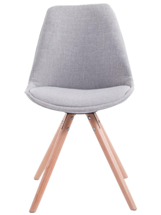 Set van 4 stoelen Toulouse stof Natura rond, grijs