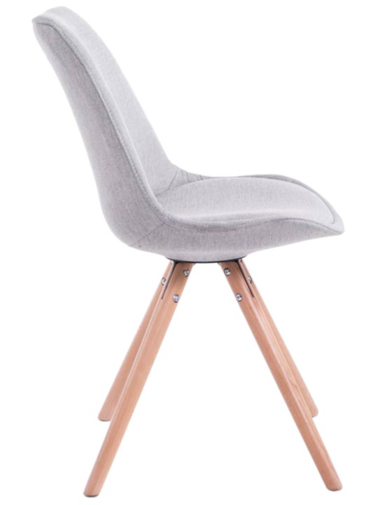 Set van 4 stoelen Toulouse stof Natura rond, grijs