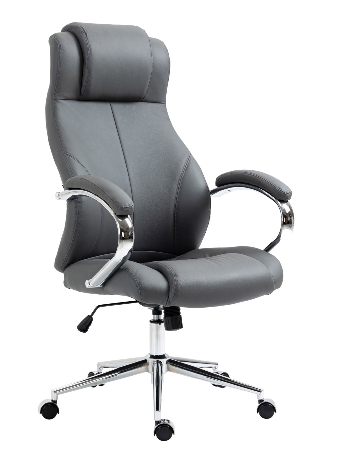 Bureaustoel Salford echt leer, grijs
