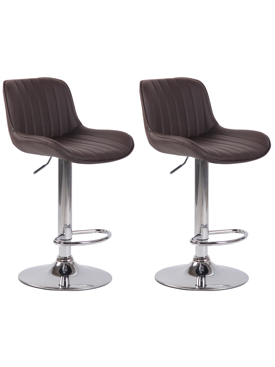 Set van 2 barkrukken Lentini kunstleer chroom, bruin