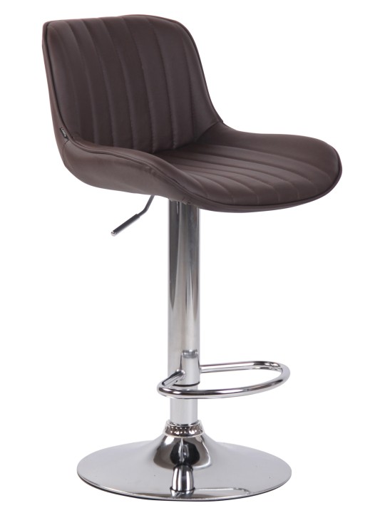 Set van 2 barkrukken Lentini kunstleer chroom, bruin