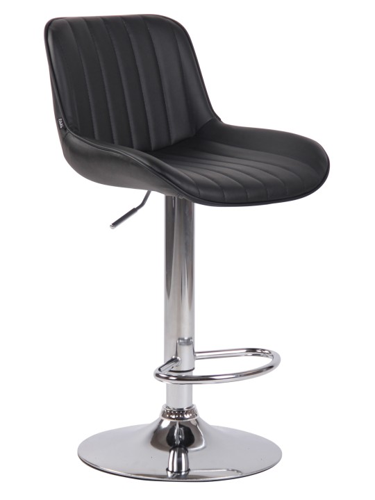 Set van 2 barkrukken Lentini kunstleer chroom, zwart