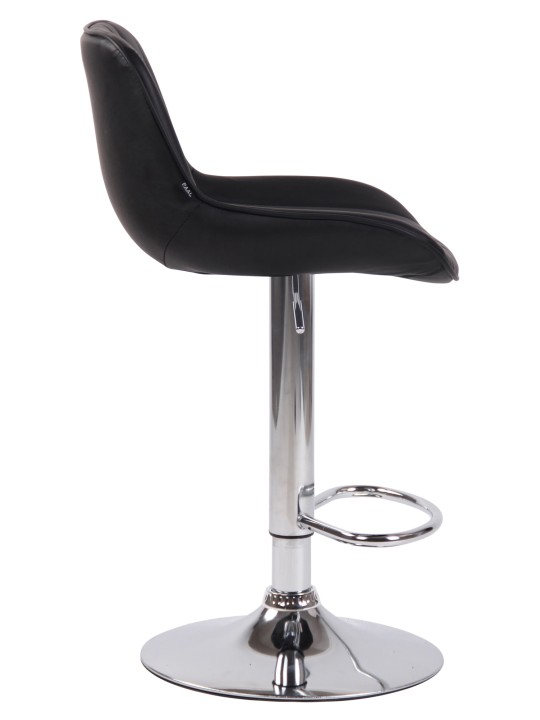 Set van 2 barkrukken Lentini kunstleer chroom, zwart