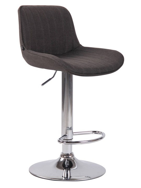 Set van 2 barkrukken Lentini stof chroom, donkergrijs