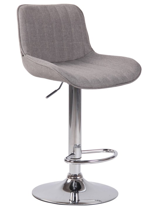 Set van 2 barkrukken Lentini stof chroom, grijs