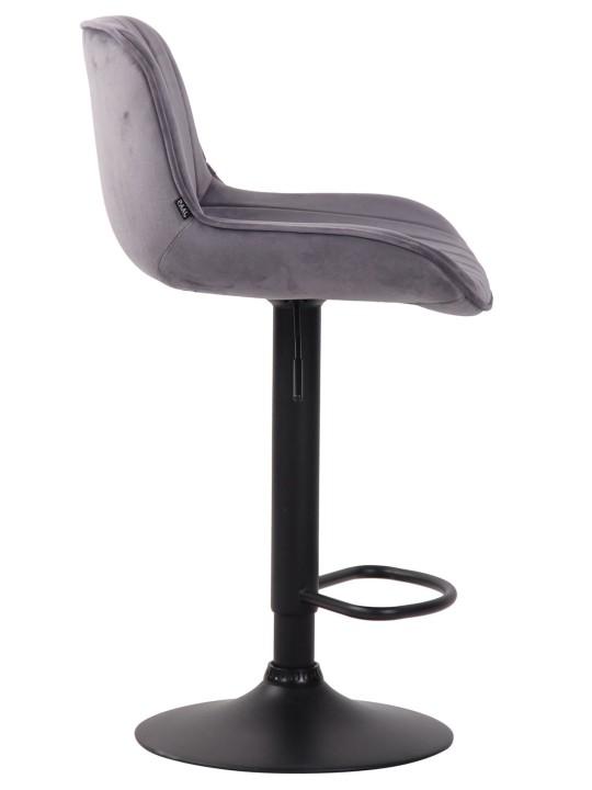 Set van 2 barkrukken Lentini fluweel, donkergrijs