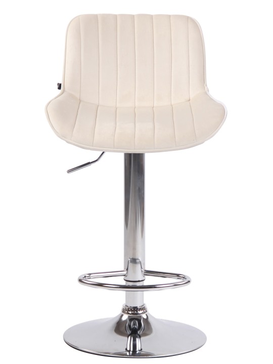 Set van 2 barkrukken Lentini fluweel chroom, crème