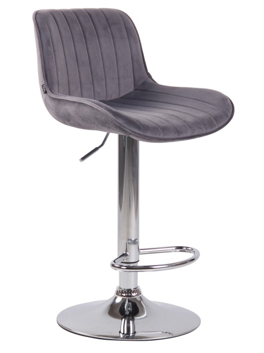 Set van 2 barkrukken Lentini fluweel chroom, donkergrijs