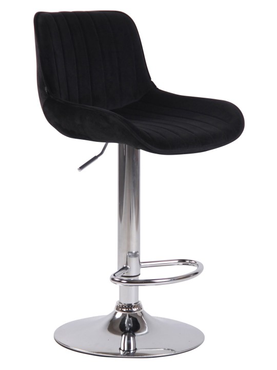 Set van 2 barkrukken Lentini fluweel chroom, zwart