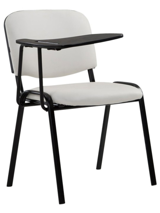 Set van 4 Ken stoelen met klaptafel kunstleer, wit Set van 4 Ken stoelen met klaptafel kunstleer, wit