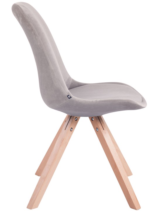 Set van 4 stoelen Toulouse fluweel vierkant naturel, grijs