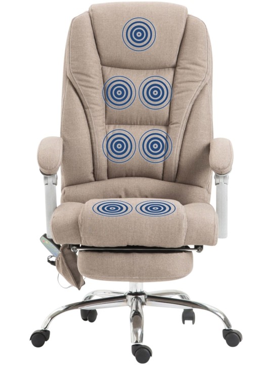 Bureaustoel Pacific stof met massagefunctie, taupe