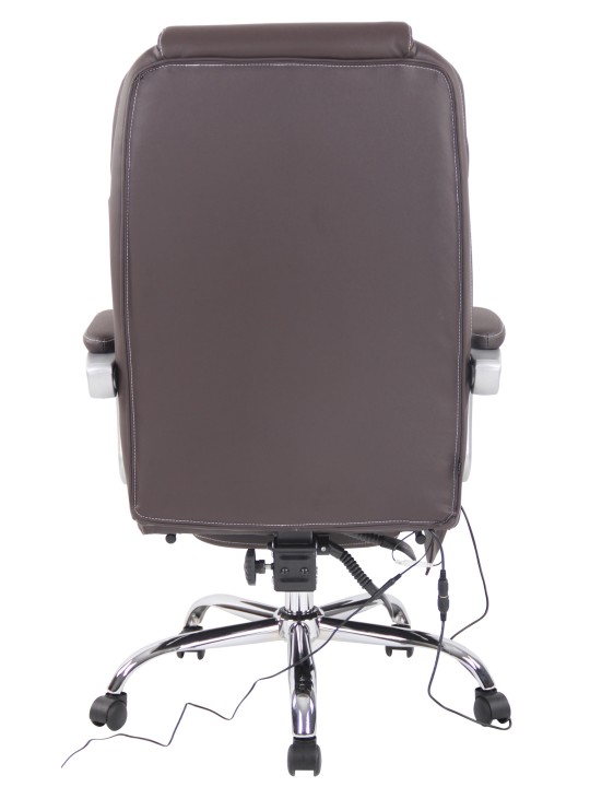 Bureaustoel Pacific echt leer met massagefunctie, bruin